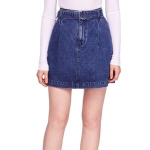 Free People Jade Belted Denim Mini Skirt/B1